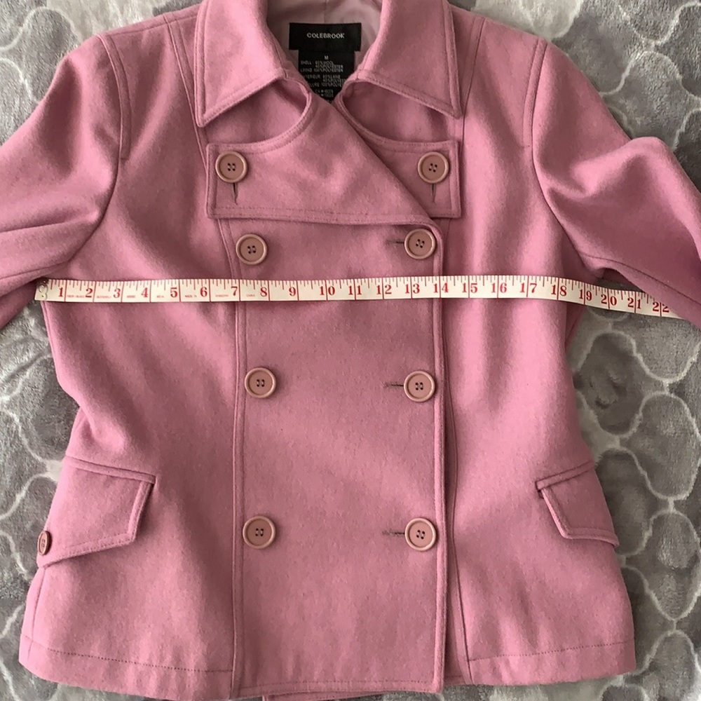 Pink Double Breasted Pea Coat Jacket - Picture 4 of 8